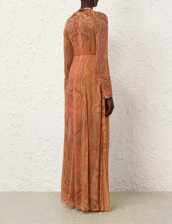 Zimmermann Dresses Tranquillity Sheath Dress Red Paisley 8211 Women