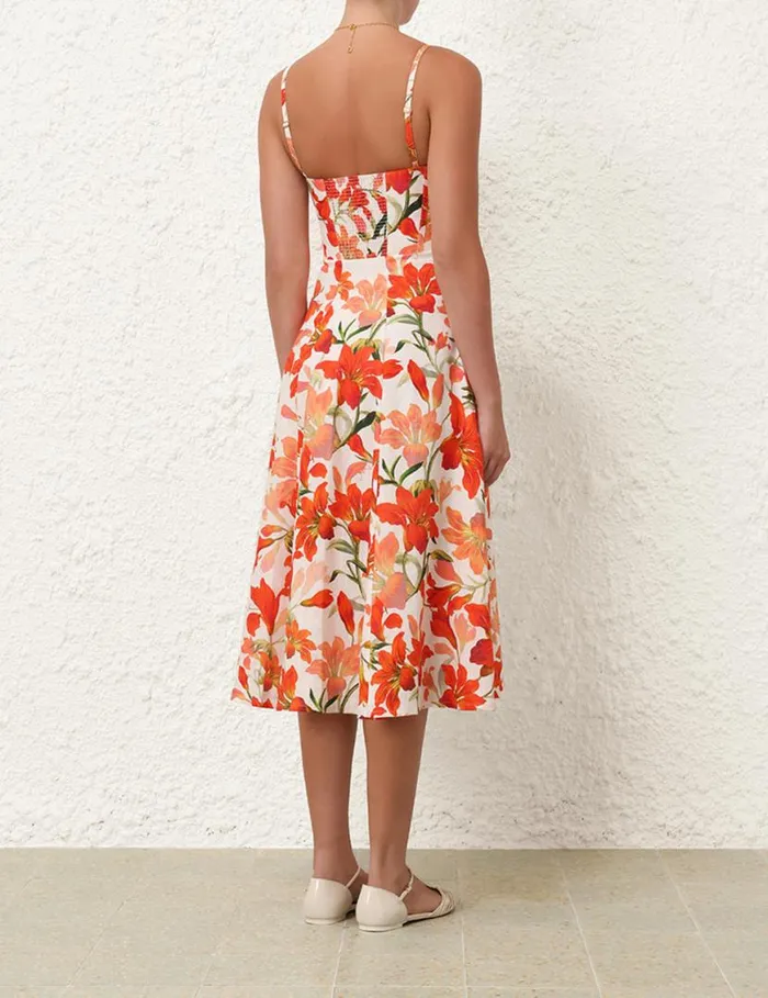 Zimmermann Dresses Tranquillity Zipped Midi Dress Red Lily 8211 Women
