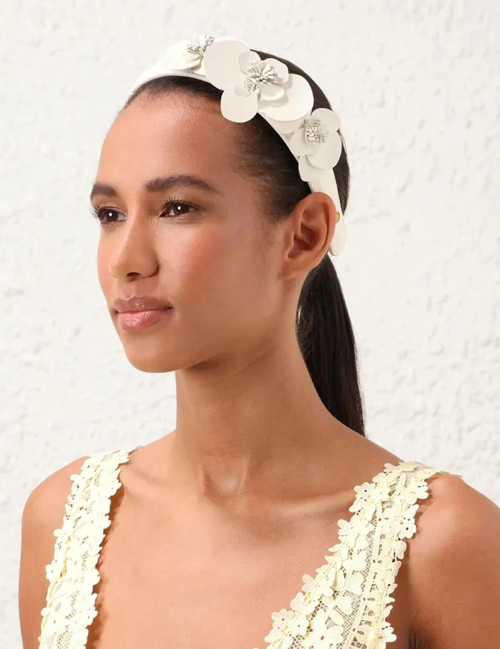Zimmermann Hair Accessories Orchid Leather Headband Latte 8211 Women
