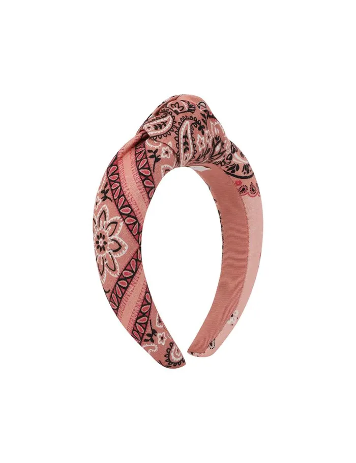 Zimmermann Hair Accessories Printed Linen Headband Pink Bandana 8211 Women