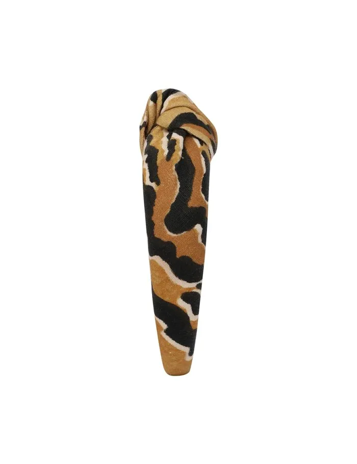 Zimmermann Hair Accessories Printed Linen Headband Tan Tiger 8211 Women