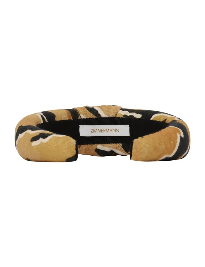 Zimmermann Hair Accessories Printed Linen Headband Tan Tiger 8211 Women