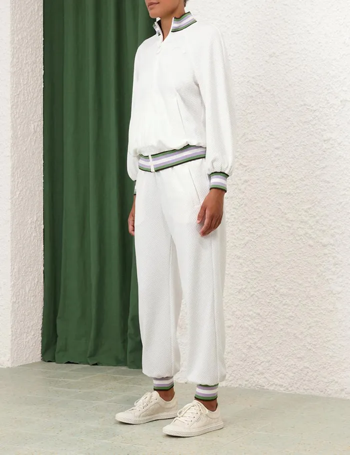 Zimmermann Jackets and Coats Natura Textured ZipUp Jacket Ivory 8211 Women