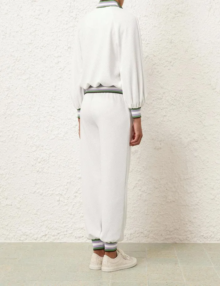 Zimmermann Jackets and Coats Natura Textured ZipUp Jacket Ivory 8211 Women