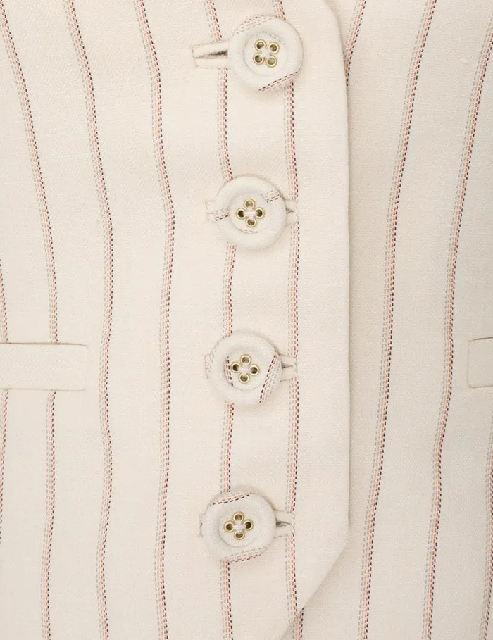 Zimmermann Jackets and Coats Tranquillity Waistcoat Cream Pinstripe 8211 Women