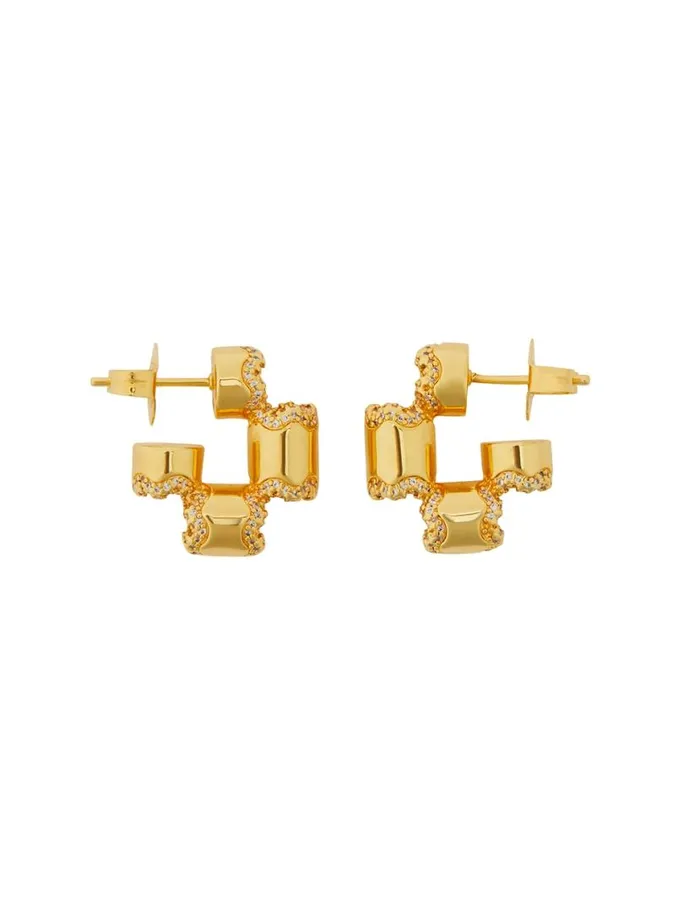 Zimmermann Jewellery Zimmermann Swing Pave Hoops Gold 8211 Women