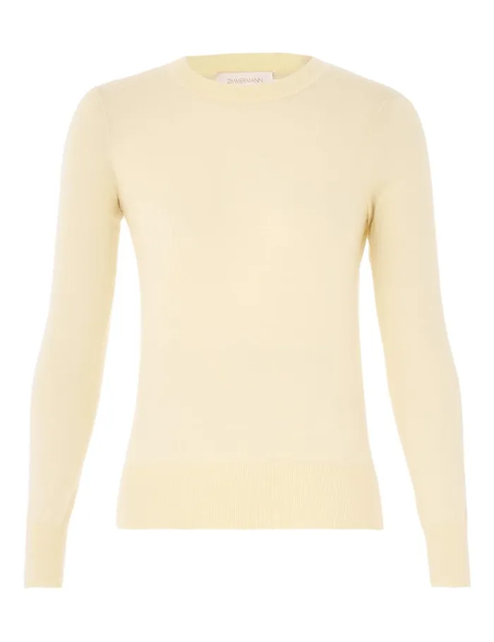 Zimmermann Knitwear Classic Crew Neck Sweater Lemon 8211 Women