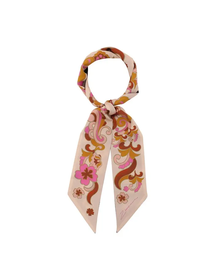Zimmermann Scarves Printed Silk Ribbon Scarf Cream Paisley 8211 Women