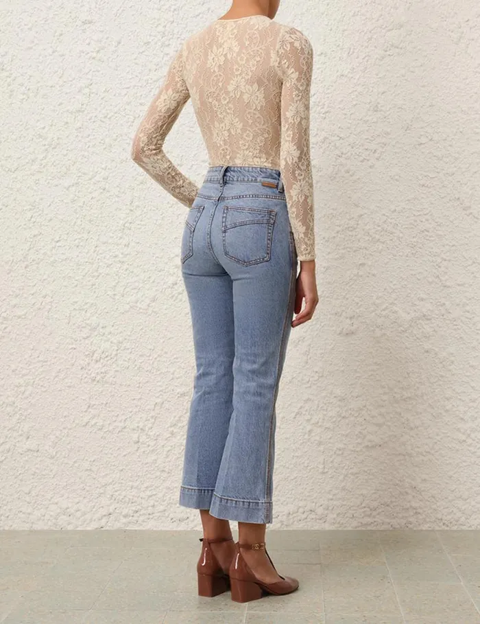 Zimmermann Shorts and Pants Cropped Flare Jean Poseidon Blue 8211 Women
