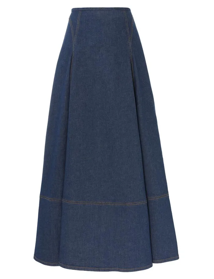Zimmermann Skirts Matchmaker Denim Flare Skirt Railway Blue 8211 Women