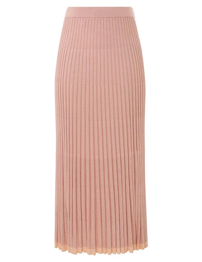 Zimmermann Skirts Metallic Midi Skirt Peach 8211 Women
