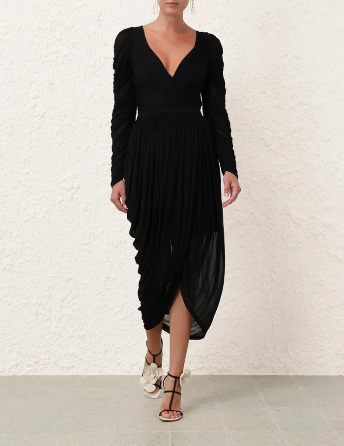 Zimmermann Skirts Natura Jersey Draped Skirt Black 8211 Women