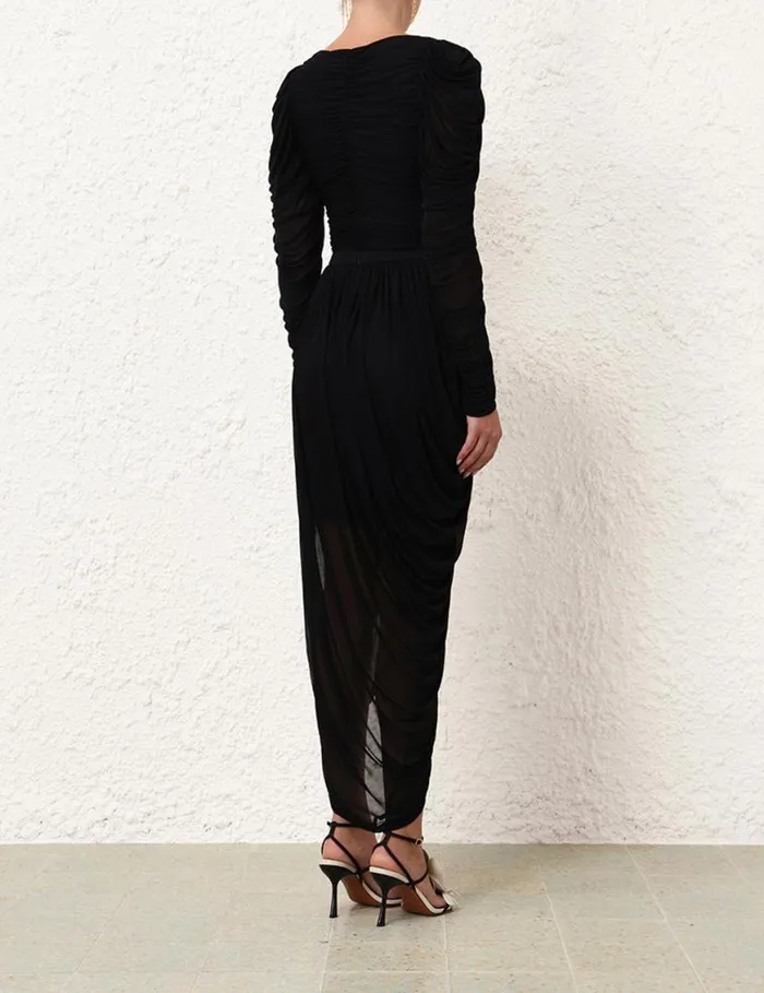 Zimmermann Skirts Natura Jersey Draped Skirt Black 8211 Women