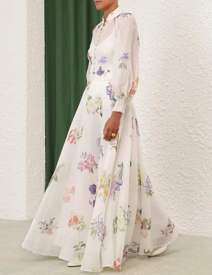 Zimmermann Skirts Natura Maxi Skirt Multi Botanical Ivory 8211 Women