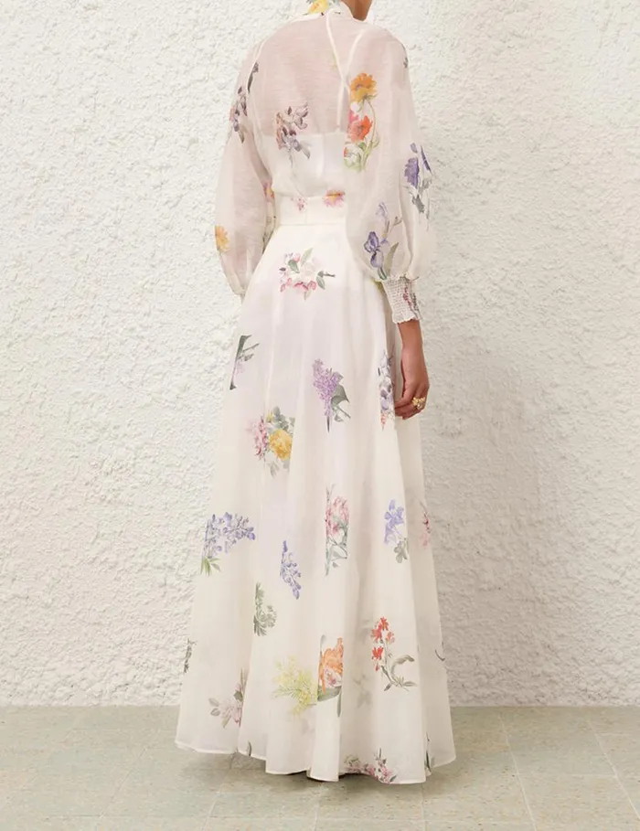 Zimmermann Skirts Natura Maxi Skirt Multi Botanical Ivory 8211 Women
