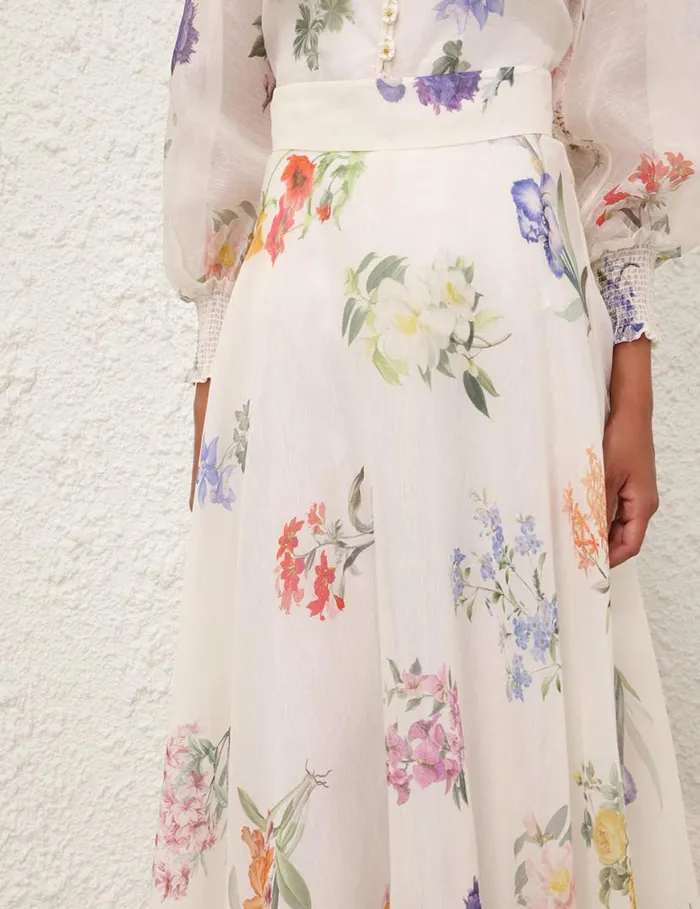 Zimmermann Skirts Natura Maxi Skirt Multi Botanical Ivory 8211 Women