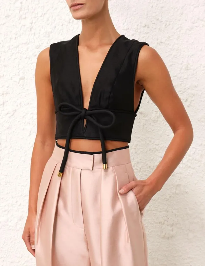 Zimmermann Tops Matchmaker Bow Bodice Black 8211 Women