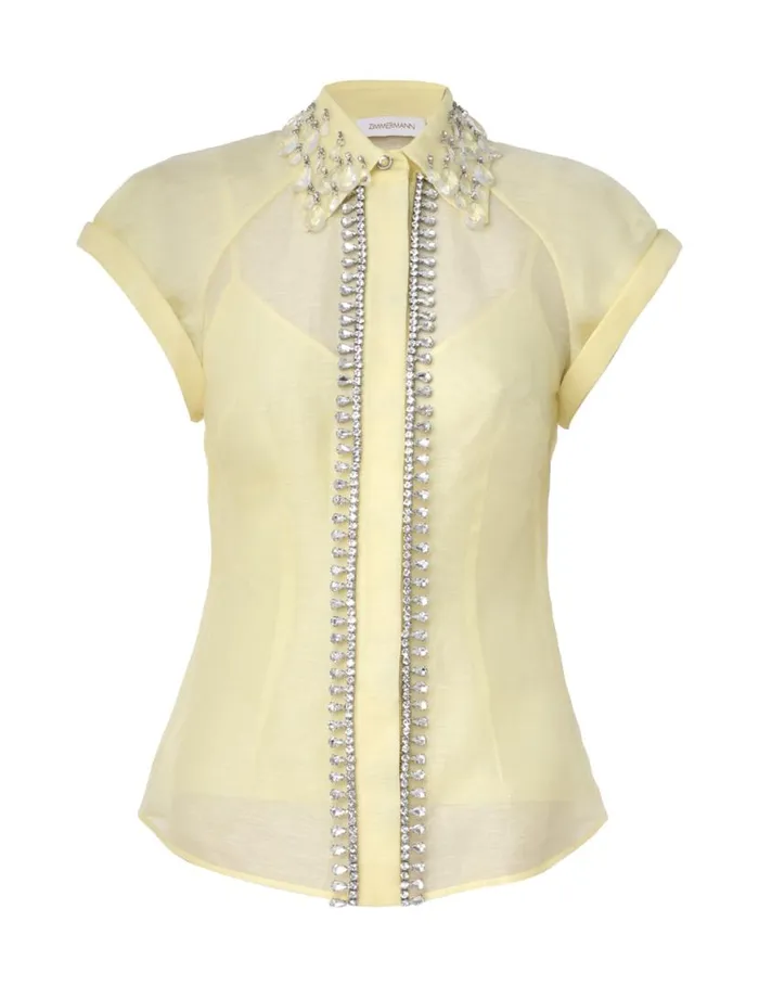Zimmermann Tops Matchmaker Diamante Blouse Lemon 8211 Women
