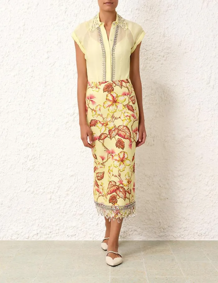 Zimmermann Tops Matchmaker Diamante Blouse Lemon 8211 Women