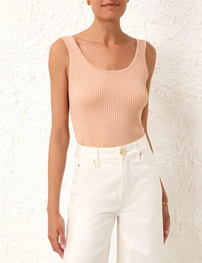 Zimmermann Tops Scoop Neck Tank Nude Pink 8211 Women
